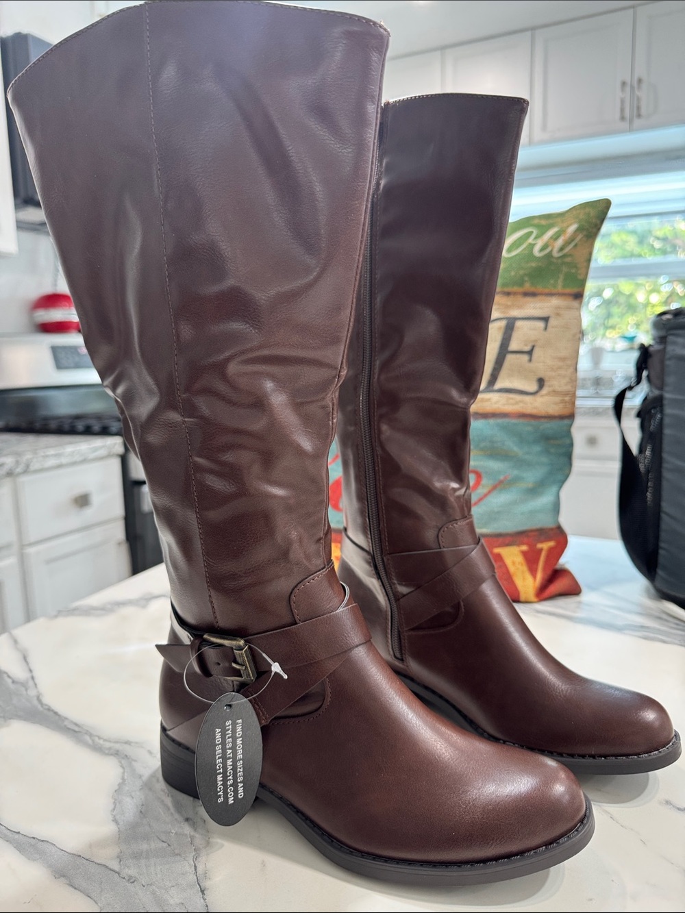 Madden Girl Dark Brown Mid-Calf Buckle Riding Boots